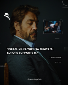 “Israel Kills. The USA funds it. Europe supports it.”